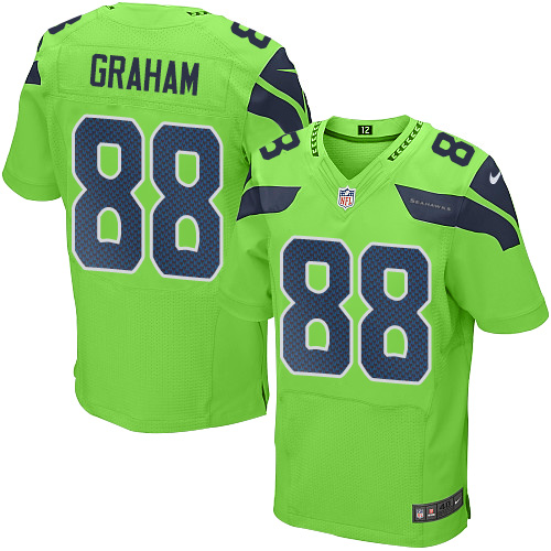 Men's Elite Jimmy Graham Nike Jersey Green - #88 Rush NFL Seattle Seahawks